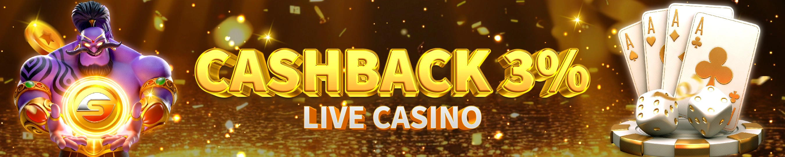 BONUS CASHBACK LIVE CASINO 3% 